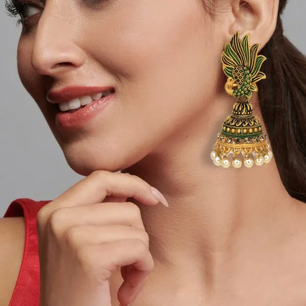 Elegant_Handcrafted_Peacock_Style_Jhumka_Earrings_For_Women_&_Girls