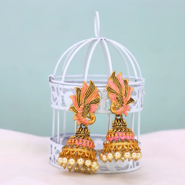Elegant_Handcrafted_Peacock_Style_Jhumka_Earrings_For_Women_&_Girls