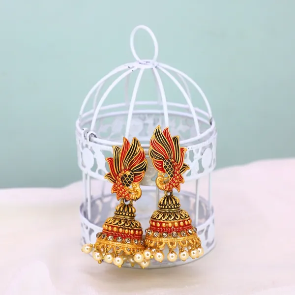 Elegant_Handcrafted_Peacock_Style_Jhumka_Earrings_For_Women_&_Girls