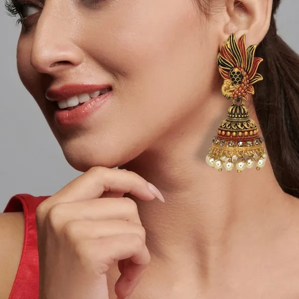 Elegant_Handcrafted_Peacock_Style_Jhumka_Earrings_For_Women_&_Girls