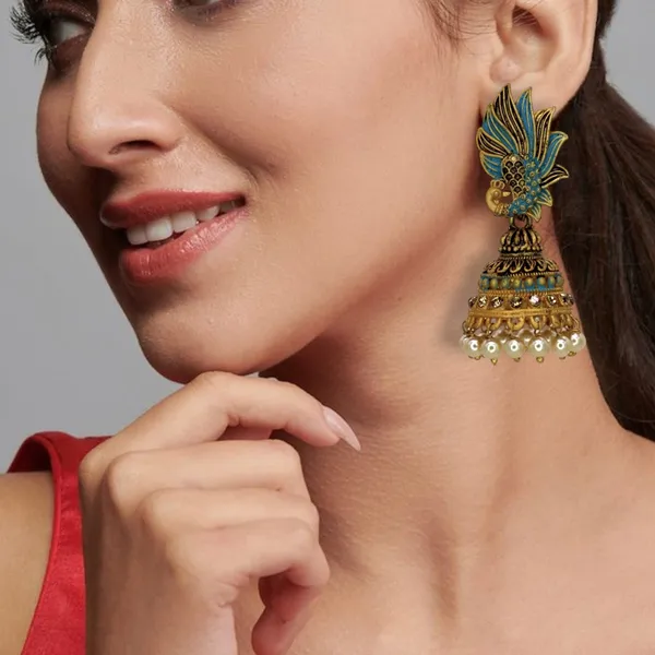 Elegant_Handcrafted_Peacock_Style_Jhumka_Earrings_For_Women_&_Girls