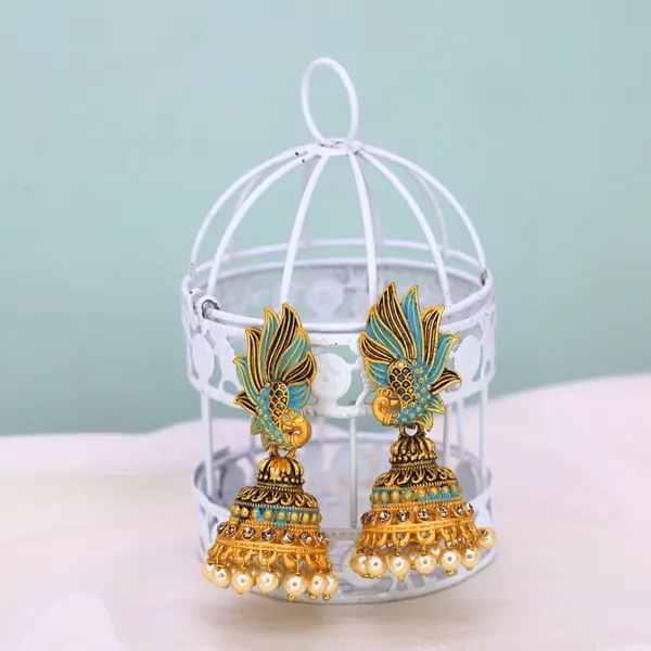 Elegant_Handcrafted_Peacock_Style_Jhumka_Earrings_For_Women_&_Girls