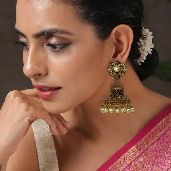 Elegant_Filigree_Jhumka_Earrings_For_Women_&_Girls