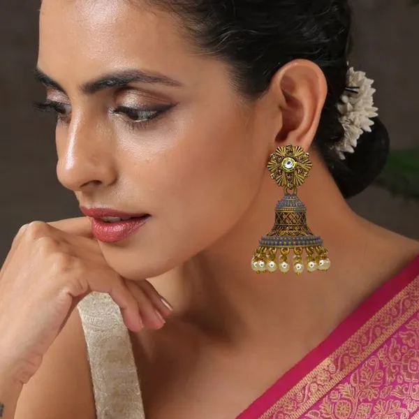 Elegant_Filigree_Jhumka_Earrings_For_Women_&_Girls