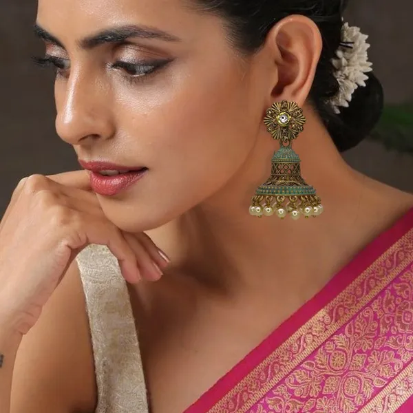 Elegant_Filigree_Jhumka_Earrings_For_Women_&_Girls