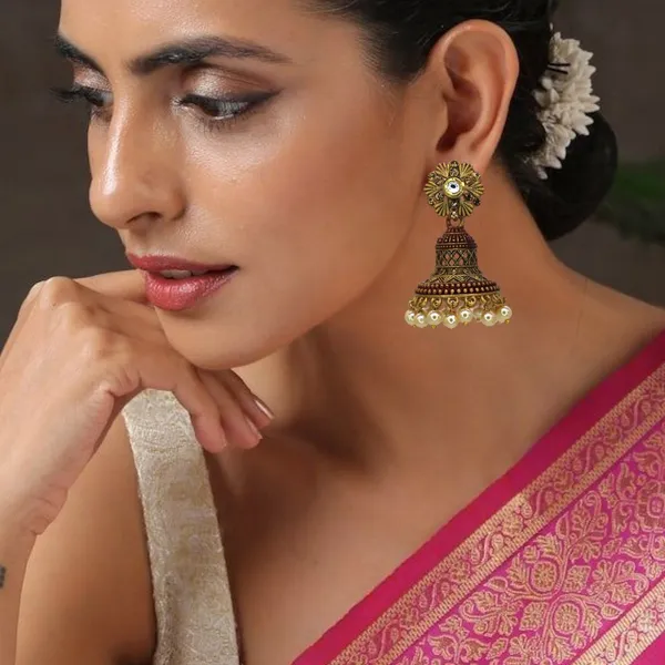 Elegant_Filigree_Jhumka_Earrings_For_Women_&_Girls