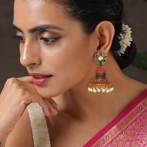 Elegant_Filigree_Jhumka_Earrings_For_Women_&_Girls