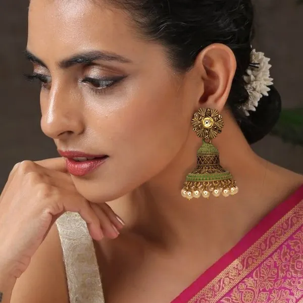 Elegant_Filigree_Jhumka_Earrings_For_Women_&_Girls