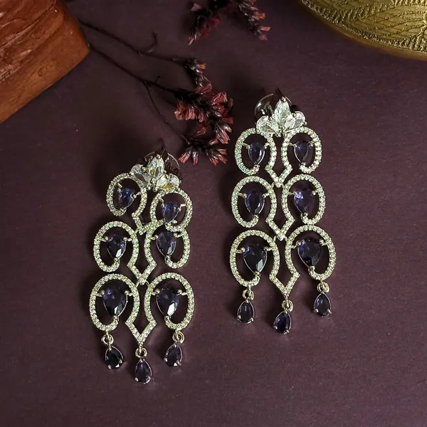AD_and_ruby_statement_dangle_earrings_For_Women_&_Girls