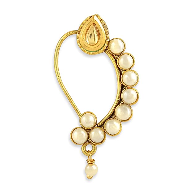 Golden_And_White_Copper_Material_Banu_Nath_For_Women_&_Girls