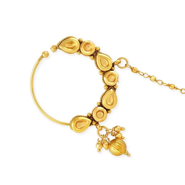 Traditional_Gold-Plated_Nose_Ring_With_Chain_And_Bell_Detail_For_Women_&_Girls