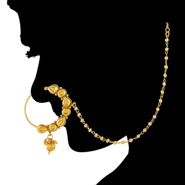 Traditional_Gold-Plated_Nose_Ring_With_Chain_And_Bell_Detail_For_Women_&_Girls