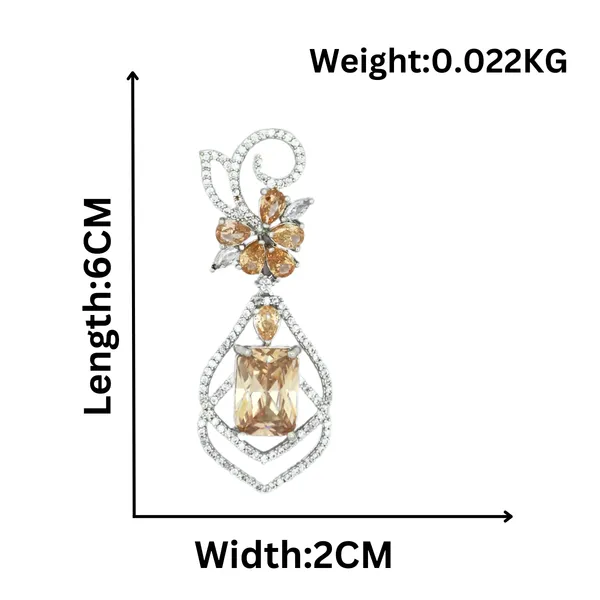 AD_and_champagne_stone_dangle_earrings_For_Women_&_Girls