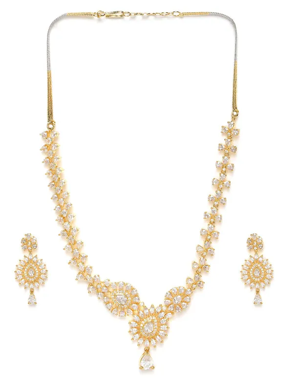 Radiant_GoldTone_Bridal_Necklace_&_Earrings_Set_with_Sparkling_Stones_For_Women_&_Girls