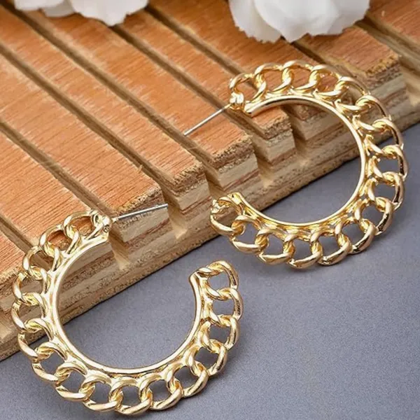 Gold_Chain_Link_Hoop_EarringsBold_&_Stylish_Statement_J_For_Women_&_Girls