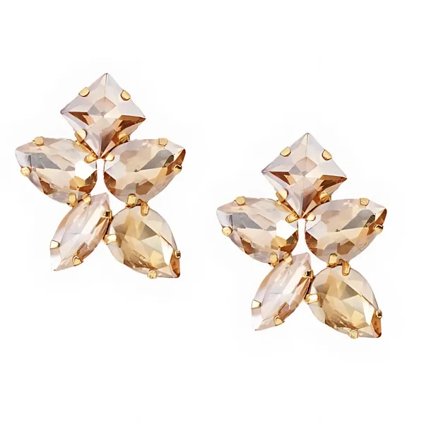 Golden_Floral_Crystal_Stud_Earrings_For_Women_&_Girls