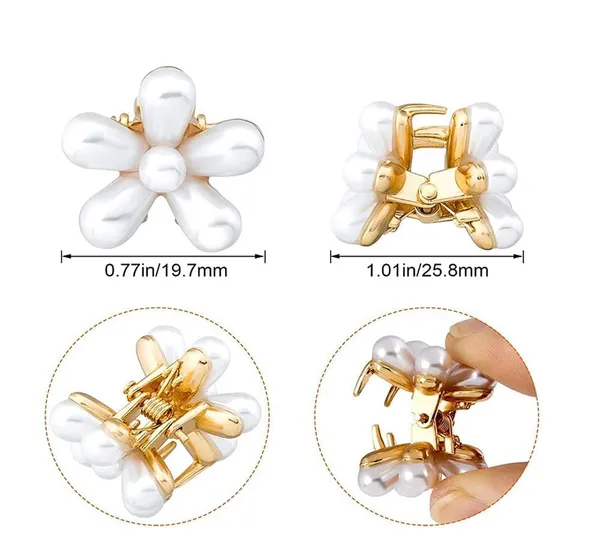 JWELLA_10_Pcs_Korean_Style_Clips_for_Hair,Hair_Clips_For_Women_Stylish_Latest,_Girls_Hair_Accessories,_Mini_Pearl_Claw_Clips,_Hair_Accessories_Women(Pack_oF_10)