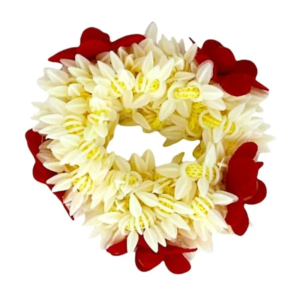JWELLA_Artificial_White_Flower_Gajra_Hair_Accessories_for_Women_&_Girls_|_Reusable_Floral_Juda_Veni_Gajra_for_Bun_Hairstyle_|_Traditional_Festive_Gajra