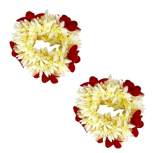 JWELLA_Artificial_White_Flower_Gajra_Hair_Accessories_for_Women_&_Girls_|_Reusable_Floral_Juda_Veni_Gajra_for_Bun_Hairstyle_|_Traditional_Festive_Gajra