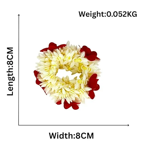 JWELLA_Artificial_White_Flower_Gajra_Hair_Accessories_for_Women_&_Girls_|_Reusable_Floral_Juda_Veni_Gajra_for_Bun_Hairstyle_|_Traditional_Festive_Gajra