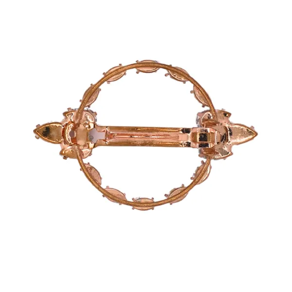 JWELLA_Elegant_Teardrop_Crystal_Hair_Clip_–_Rose_Gold_Round_Barrette_with_Zircon_Stones_for_Women_&_Girls