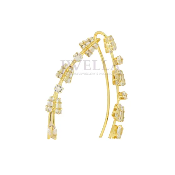 JWELLA_Gold-Plated_Baguette_&_Round_Stone_Earcuff_for_Women_&_Girls_|_Elegant_Non-Pierced_Clip-On_Ear_Climber_|_Party_&_Festive_Wear_Jewelry