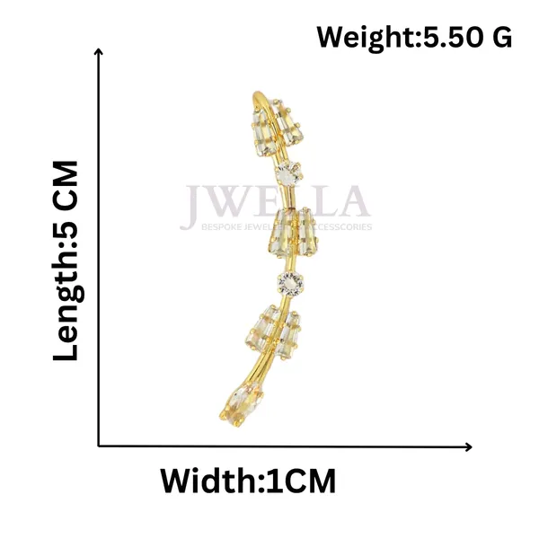 JWELLA_Gold-Plated_Baguette_&_Round_Stone_Earcuff_for_Women_&_Girls_|_Elegant_Non-Pierced_Clip-On_Ear_Climber_|_Party_&_Festive_Wear_Jewelry