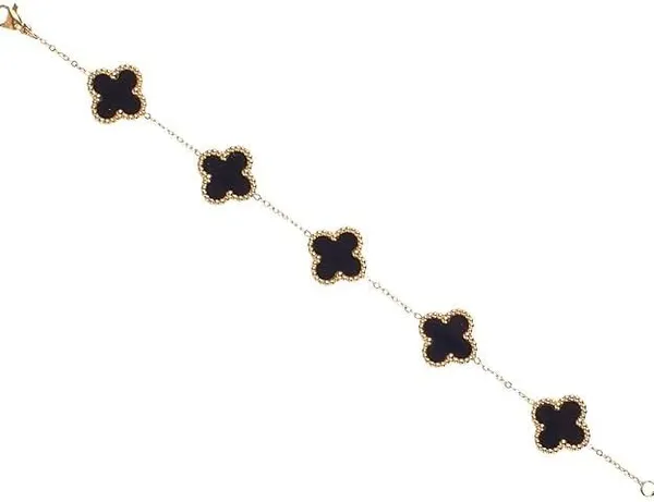 JWELLA_Gold_Plated_Black_Clover_Wrist_Bracelet_for_Women_|_Hand_Band_for_Girls_|_Fancy_&_Stylish_Womens_Accessories_Bracelets_for_Woman,_Girlfriend_&_Wife