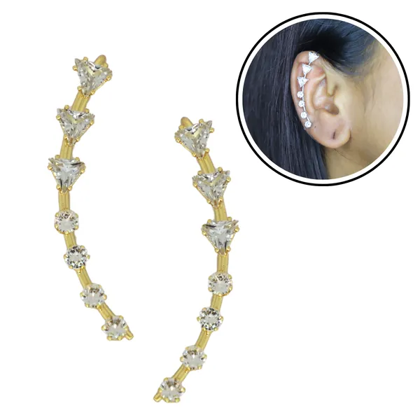 JWELLA_Gold-Plated_Triangle_&_Round_Crystal_Earcuff_for_Women_&_Girls_|_Elegant_Clip-On_Ear_Climber_|_Partywear_Non-Pierced_Statement_Earring