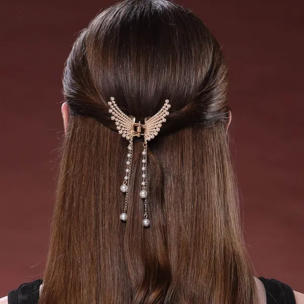 JWELLA_Korean_StyleHair_Clips_For_Women_-_Butterfly_Clips_For_Women,_Korean_Hair_Accessories_-_Butterfly_Clip_With_Pearls_&_Rhinestone_
