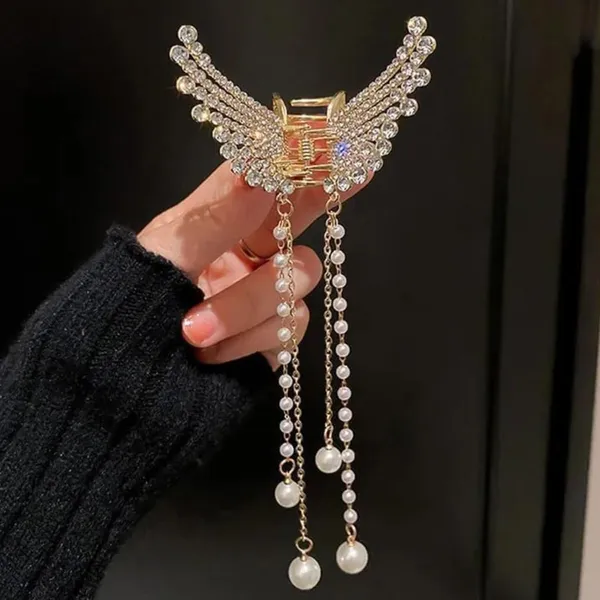 JWELLA_Korean_StyleHair_Clips_For_Women_-_Butterfly_Clips_For_Women,_Korean_Hair_Accessories_-_Butterfly_Clip_With_Pearls_&_Rhinestone_