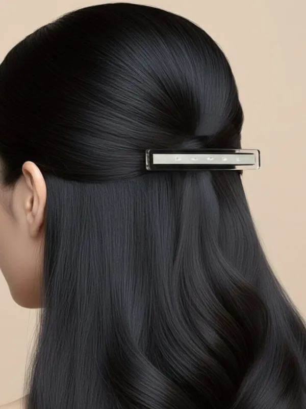 JWELLA_Minimalist_Rectangular_Hair_Clips_for_Women_&_Girls_|_Set_of_2_Back-Grip_Barrettes_in_Black_&_Beige_|_Sleek_&_Strong_Metal_Hold