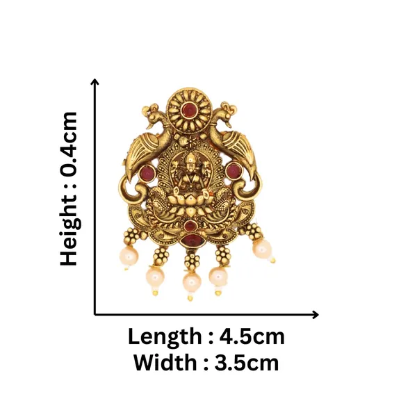 JWELLA_Set_of_9_Antique_Gold_Lakshmi_Choti_Hair_Accessories_with_Pearl_Drops_&_Peacock_Design_|_Traditional_Temple_Juda_Pins_for_Brides