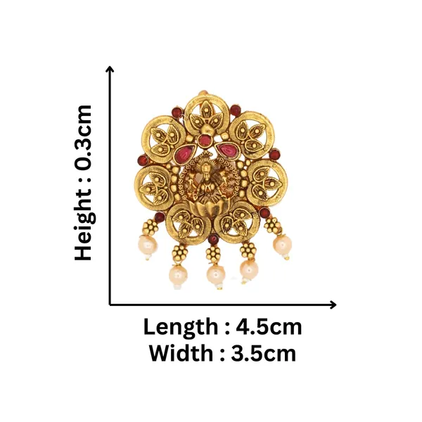 JWELLA_Set_of_9_Lakshmi_Antique_Gold-Toned_Round_Choti_Pins_with_Pearl_Drops_and_Red_Enamel_|_Traditional_South_Indian_Juda_Accessories_for_Women