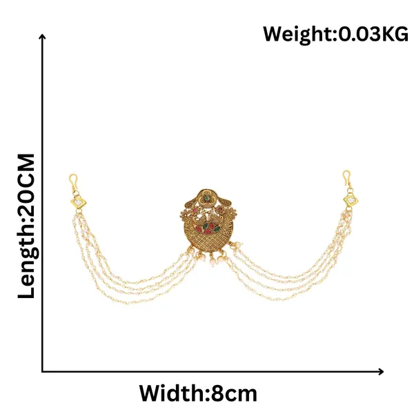 JWELLA_Traditional_Gold_Plated_Brass_Choti_Hair_Accessory_with_Antique_Design_&_Pearl_Bead_Chains_|_South_Indian_Temple_Jewelry_for_Brides_&_Festive_Occasions