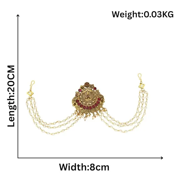 JWELLA_Traditional_Gold_Plated_Brass_Choti_with_Pearl_Beads_&_Antique_Temple_Design_|_South_Indian_Hair_Jewelry_for_Women_&_Brides_|_Wedding_Festive_Accessories