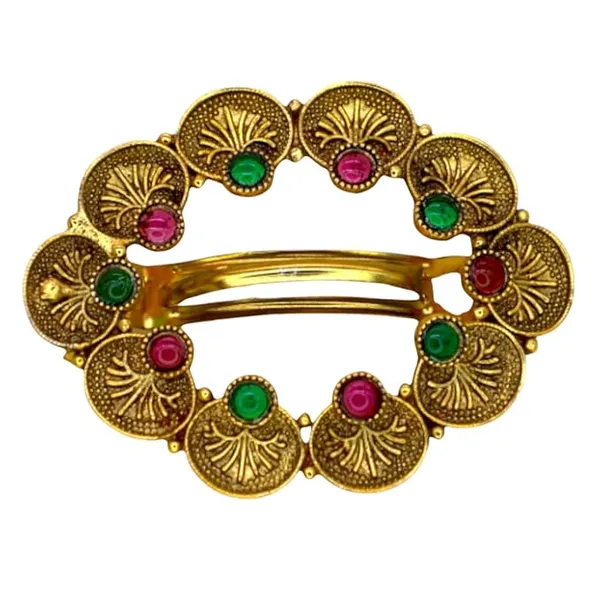JWELLA_Traditional_Gold-Plated_Multi-Peacock_Hair_Clip_with_Pearls_and_Stones