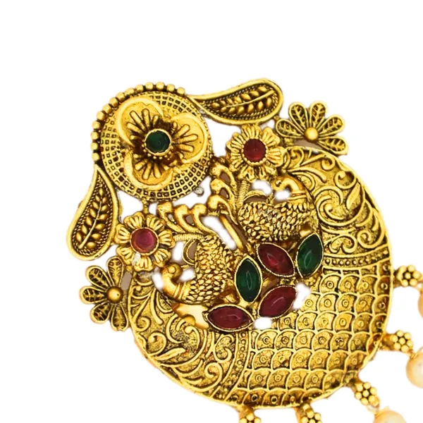 JWELLA_Traditional_Temple_Design_Gold-Plated_Hair_Barrette_Clip_with_Peacock_and_Flower_Motif
