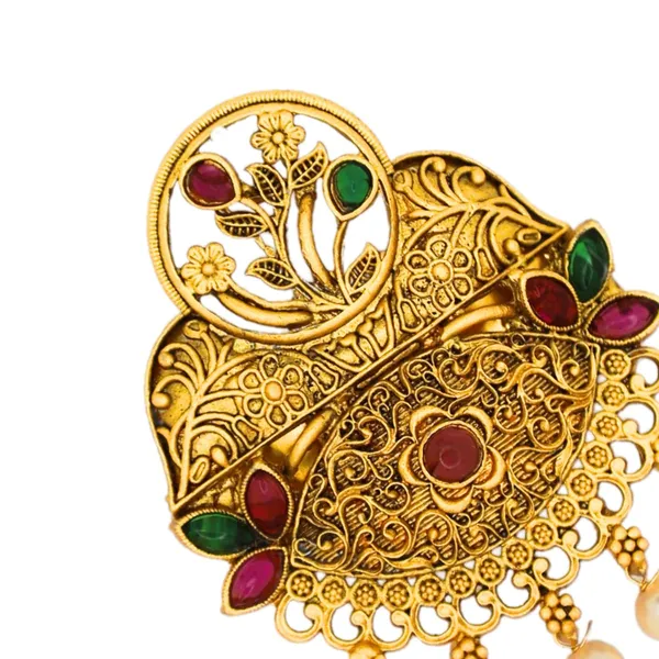 JWELLA_Traditional_Temple_Design_Gold-Plated_Hair_Barrette_Clip_with_Pearl_Dangling_Accents