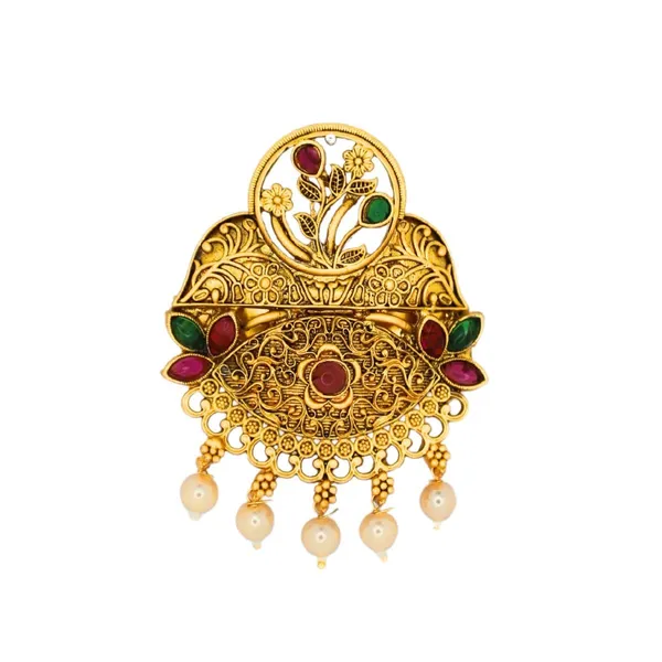 JWELLA_Traditional_Temple_Design_Gold-Plated_Hair_Barrette_Clip_with_Pearl_Dangling_Accents
