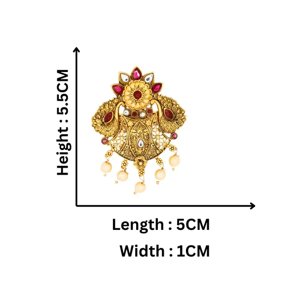 JWELLA_Traditional_Temple_Peacock_Design_Gold-Plated_Hair_Barrette_with_Pearl_Accents