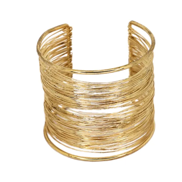 JWELLA_Trendy_Gold-Toned_Open_Cuff_Bracelet_for_Women_&_Girls_|_Textured_Multi-Wire_Design_Metal_Bangle_|_Statement_Fashion_Wrist_Accessory_for_Casual_