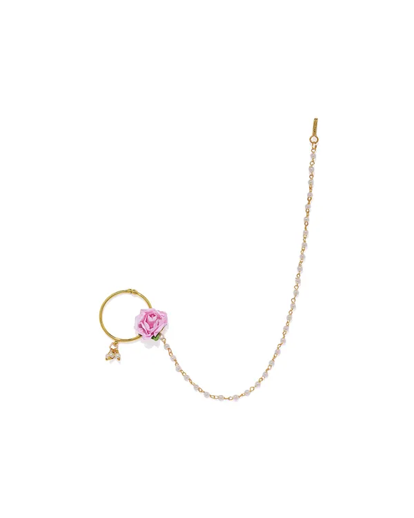 Gold-Plated_Enamelled_Chained_Nose_Ring_For_Women_&_Girls
