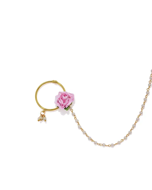 Gold-Plated_Enamelled_Chained_Nose_Ring_For_Women_&_Girls