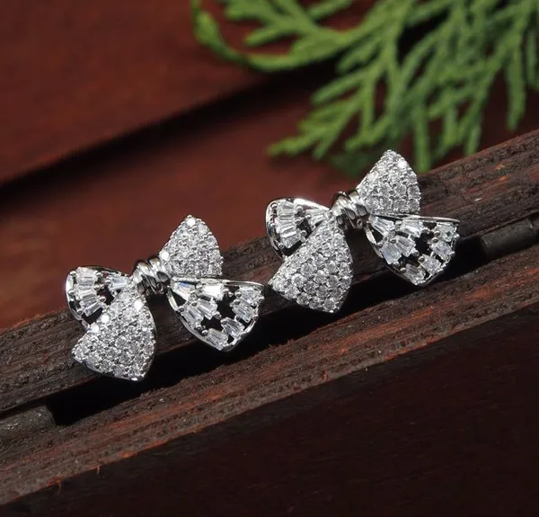Bowknot_Cubic_Zirconia_Korean_Earring_-_KRNER_5125_For_Women_&_Girls