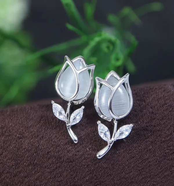 Korean_Tulip_Flower_White_Stone_Earring_-_KRNER_5368_For_Women_&_Girls