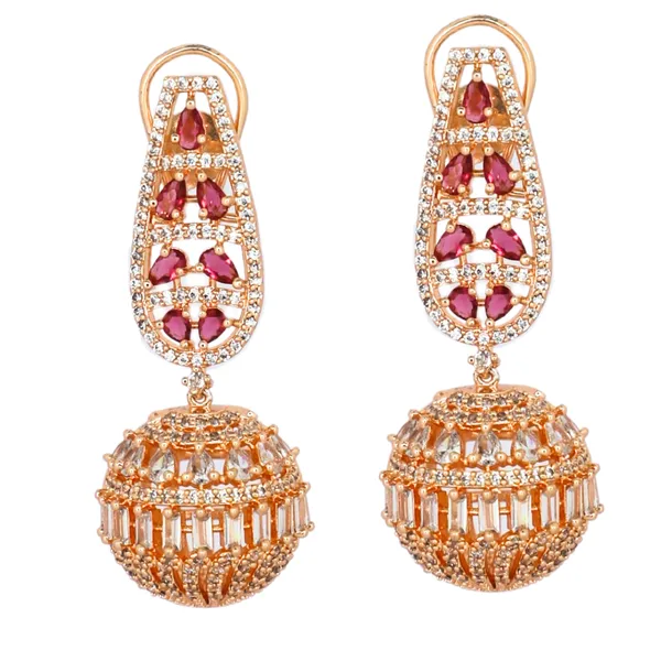 AD_and_saphhire_ball_drop_dangle_earrings_For_Women_&_Girls