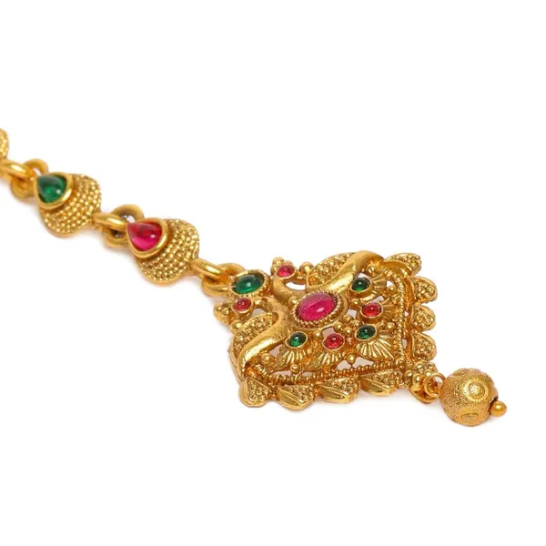 Red_Green_Stone_Gold_Plated_Maangtikka_For_Women_&_Girls
