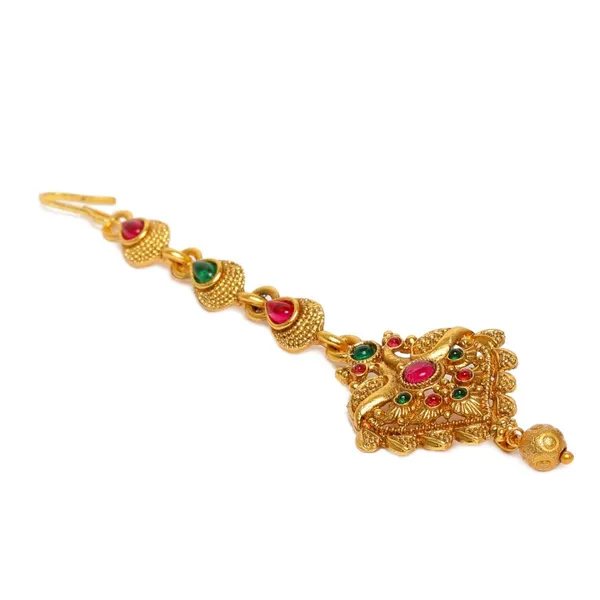 Red_Green_Stone_Gold_Plated_Maangtikka_For_Women_&_Girls