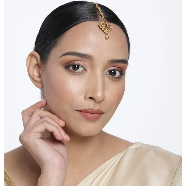 Red_Green_Stone_Gold_Plated_Maangtikka_For_Women_&_Girls